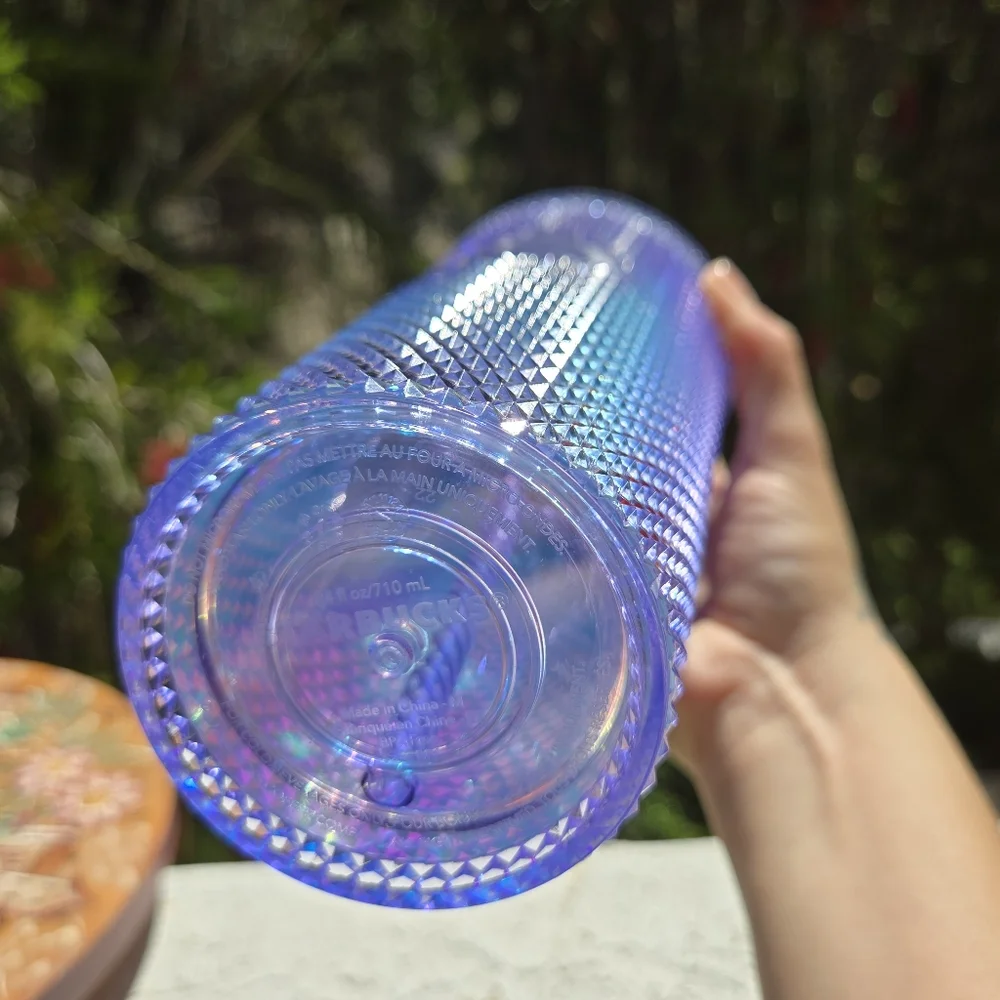 Starbucks RARE Purple Aqua Ombre Mermaid Studded Bling Tumbler Cup 24oz 2021‎